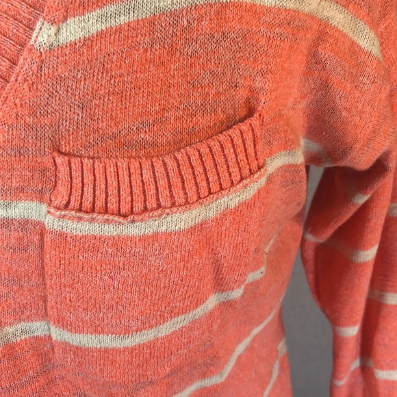 Mossimo Supply Company orange and cream striped 100% cotton sweater sz M - Picture 4 of 14